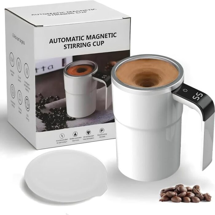 Electric coffee mug with a built-in LCD thermometer. perfect for brewing coffee. milk. cocoa. etc.
