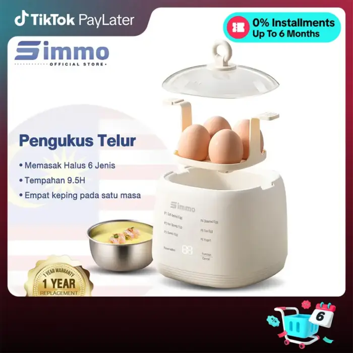 Masak Telur Mudah & Sempurna! Pengukus Telur Pintar SIMMO — Hanya RM9.90 🔥
