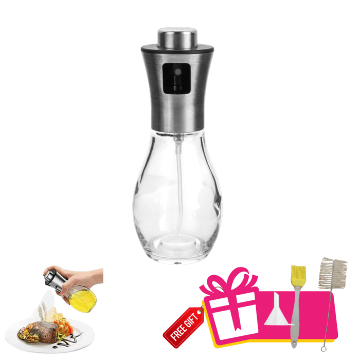 Glass Oil Spray Bottle with Stainless Steel Nozzle