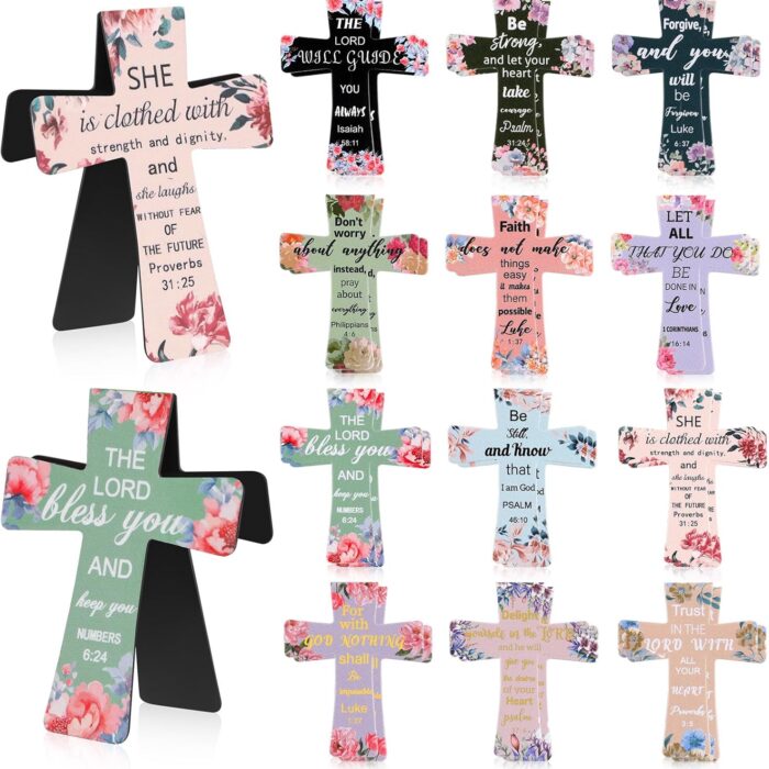 🔥BUY 2 GET 1 FREE📖24PCS Magnetic Cross Bookmark Set with Inspirational Bible Verses