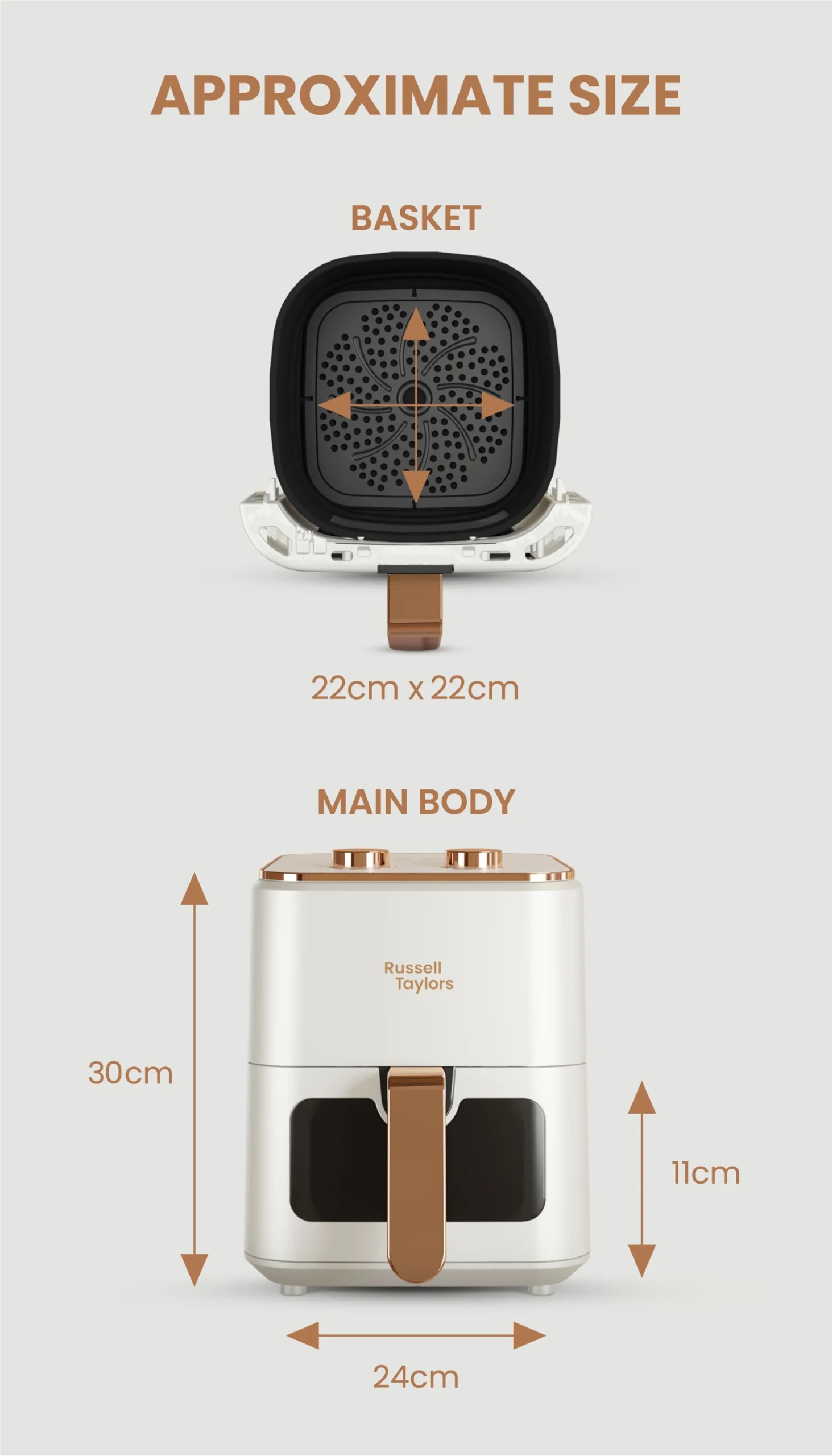 Russell Taylors 3D Visible Window Air Fryer Large (4.5L) Z3
