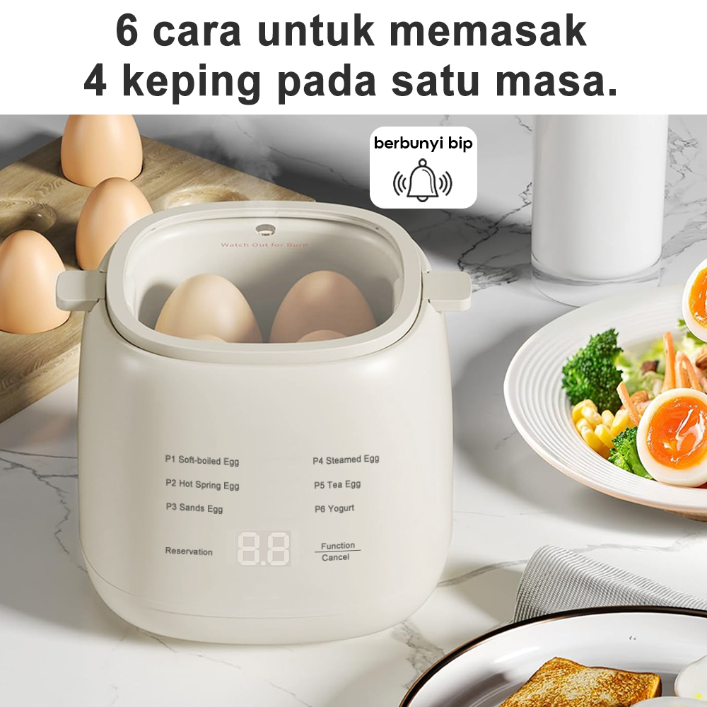 🔥Best Seller! Simmo 4-Egg Electric Boiler 200W | Fast Cook in Minutes | Auto Shut-Off Safety | Multi-Function Steamer | Ready Stock SG