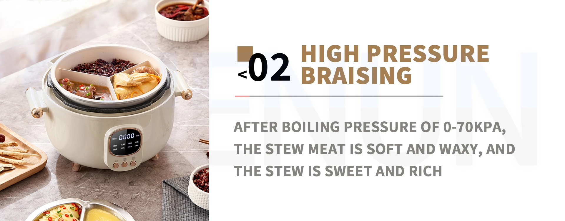 Three-grid electric pressure cooker