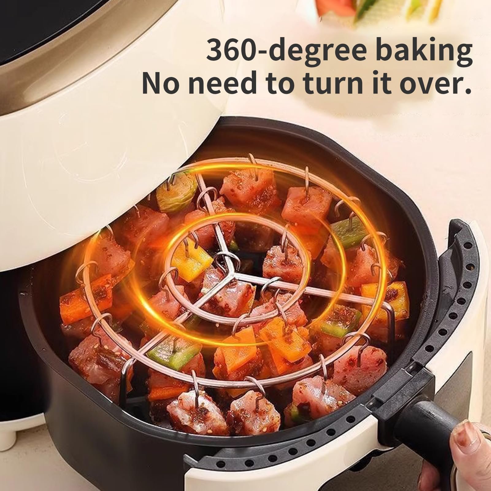 🔥 Stainless Steel Vertical Grill for Multi-Cookers: 360° Baking. Effortless Grilling (24 Steel Skewers)