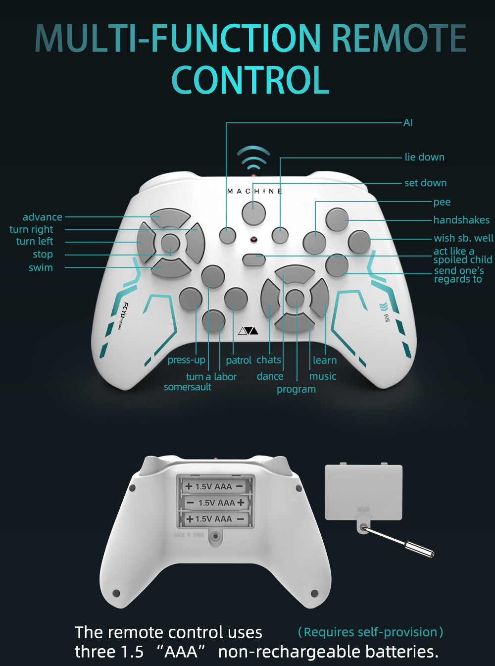 Electric RC Ai Intelligent Robot Dog Multifunction Bluetooth RC Mechanical Dog with turret Educational Toy Bionic Smart Robot Toy Gift