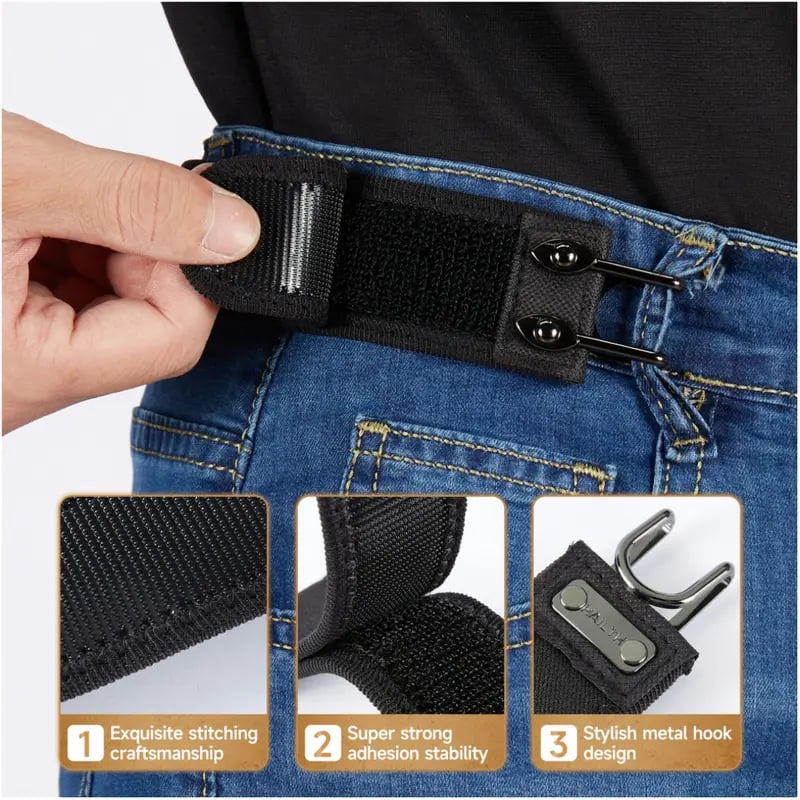 ⏰Christmas Limited-Time Offer🎄Tactical Metal Hook Elastic Belt (Unisex) - No Buckle Invisible Design | Soft Adjustable Side