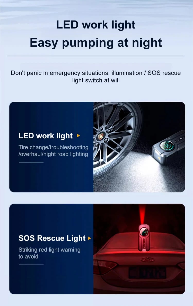 4 in 1 Portable High-Power Car Jump Starter & Air Pump - 🔥2026 New Year Big Pre-Promation 49% OFF🔥