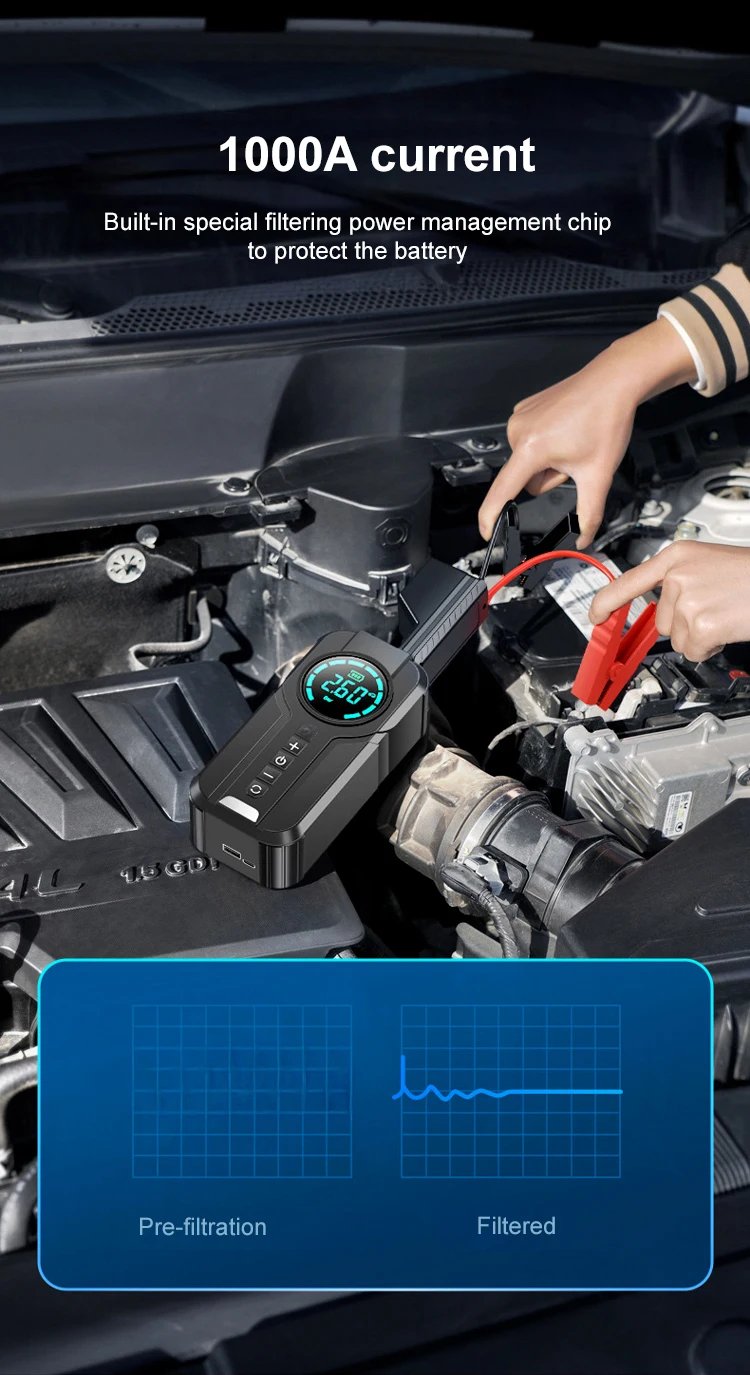 4 in 1 Portable High-Power Car Jump Starter & Air Pump - 🔥2026 New Year Big Pre-Promation 49% OFF🔥